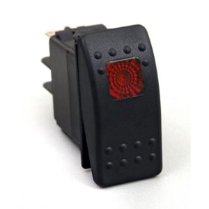 Rocker Switch Red Light 20 AMP Single Pole (KU80014)