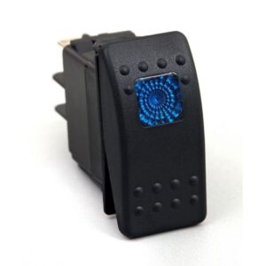 Rocker Switch Blue Light 20 AMP Single Pole (KU80011)