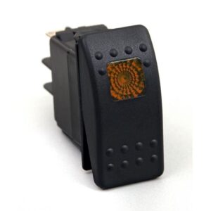 Rocker Switch Amber Light 20 AMP Single Pole (KU80013)